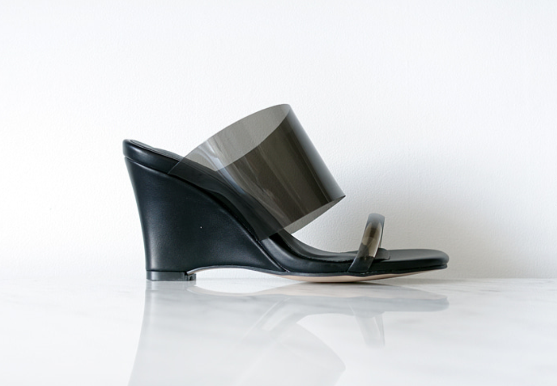 plastic wedge sandals